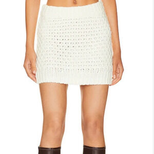 Revolve nwt Lovers and Friends Nwt cream knit skirt xs crochet